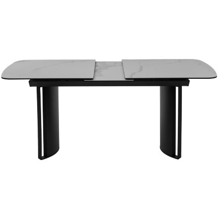 Стол RASMUS 160 TL-45 Белый мрамор, испанская керамика / черный каркас, ®DISAUR 