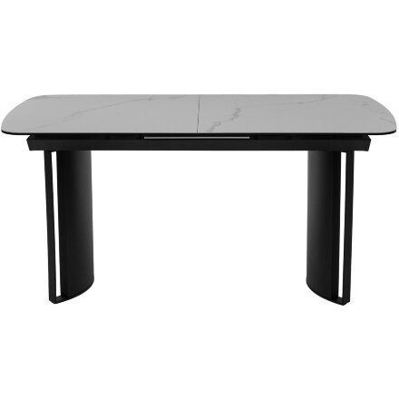Стол RASMUS 160 TL-45 Белый мрамор, испанская керамика / черный каркас, ®DISAUR 