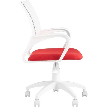 Кресло офисное TopChairs ST-BASIC-W красная ткань крестовина белый пластик 