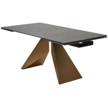 Стол ALES 180 BLACK GRAVE SOLID CERAMIC, керамика / бронзовый, ®DISAUR