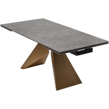 Стол ALES 180 BLACK GRAVE SOLID CERAMIC, керамика / бронзовый, ®DISAUR