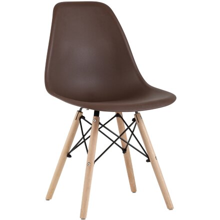 Стул Eames Style DSW коричневый (разборный каркас) 