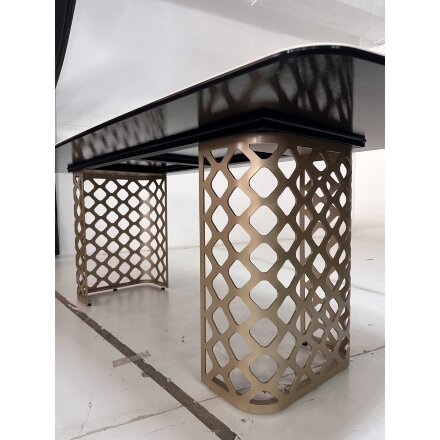 Стол CHIAVARI 220 KL-116 Черный мрамор матовый, итальянская керамика / бронзовый, ®DISAUR 
