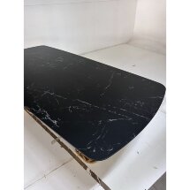 Стол CHIAVARI 220 KL-116 Черный мрамор матовый, итальянская керамика / бронзовый, ®DISAUR