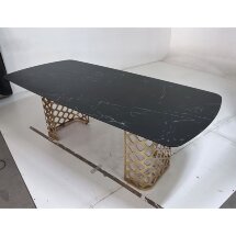 Стол CHIAVARI 220 KL-116 Черный мрамор матовый, итальянская керамика / бронзовый, ®DISAUR