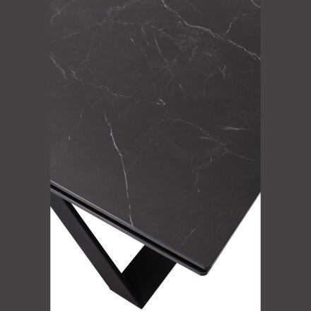 Стол LIVORNO 180 MATT BLACK MARBLE SOLID CERAMIC / BLACK М-City 