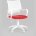 Кресло офисное Topchairs ST-BASIC-W спинка белая сетка сиденье красная ткань крестовина белый пластик 