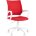 Кресло офисное Topchairs ST-BASIC-W спинка белая сетка сиденье красная ткань крестовина белый пластик 