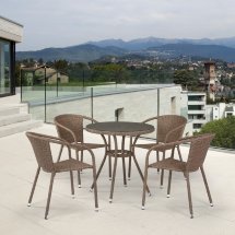 Комплект плетеной мебели T282ANT/Y137C-W56 Light Brown 4Pcs