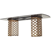Стол CHIAVARI 220 KL-188 Контрастный мрамор матовый, итальянская керамика / Шампань, ®DISAUR