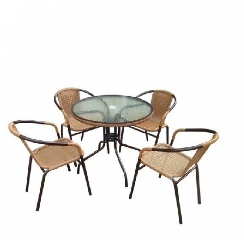 Комплект мебели Николь-1LB TLH-037С-TLH080RR-D80 Light Beige (4+1) Комплект мебели Николь-1LB TLH-037С-TLH080RR-D80 Light Beige (4+1)