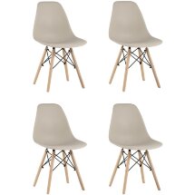 Стул Eames Style DSW бежевый x4 (разборный каркас)