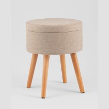 Пуф с ящиком Store Woody рогожка бежевая