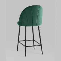 Стул полубарный Stool Group Логан велюр зелёный ножки металл черный