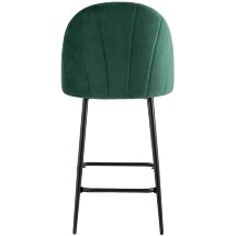 Стул полубарный Stool Group Логан велюр зелёный ножки металл черный
