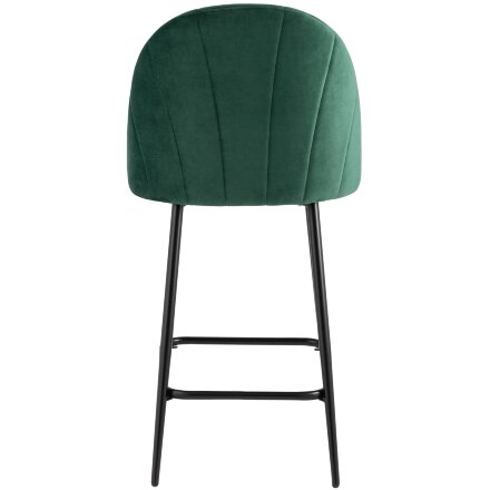 Стул полубарный Stool Group Логан велюр зелёный ножки металл черный 