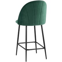 Стул полубарный Stool Group Логан велюр зелёный ножки металл черный