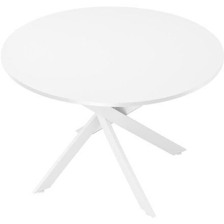 Стол DikLine Rs90М белый/стекло белое optiwhite (кромка белая)/опоры YR белые 