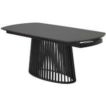 Стол DESIO 180 PURE BLACK SOLID CERAMIC Черный мрамор матовый, керамика/Черный каркас, ®DISAUR