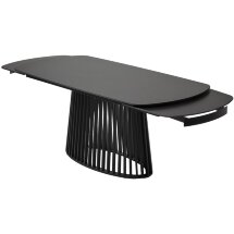 Стол DESIO 180 PURE BLACK SOLID CERAMIC Черный мрамор матовый, керамика/Черный каркас, ®DISAUR