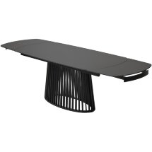 Стол DESIO 180 PURE BLACK SOLID CERAMIC Черный мрамор матовый, керамика/Черный каркас, ®DISAUR