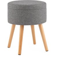 Пуф с ящиком Store Woody рогожка серая