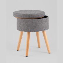 Пуф с ящиком Store Woody рогожка серая