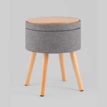 Пуф с ящиком Store Woody рогожка серая