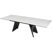 Стол IVAR 200 MARBLES KL-99 Белый мрамор, итальянская керамика, ®DISAUR