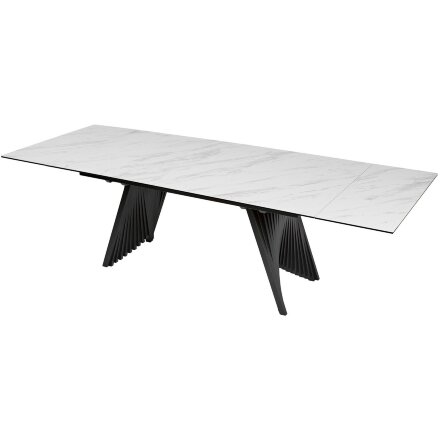 Стол IVAR 200 MARBLES KL-99 Белый мрамор, итальянская керамика, ®DISAUR 