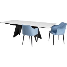 Стол IVAR 200 MARBLES KL-99 Белый мрамор, итальянская керамика, ®DISAUR