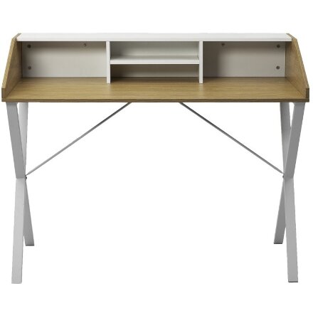 Компьютерный стол ORLA H475 Дуб натуральный / белый каркас M-city 