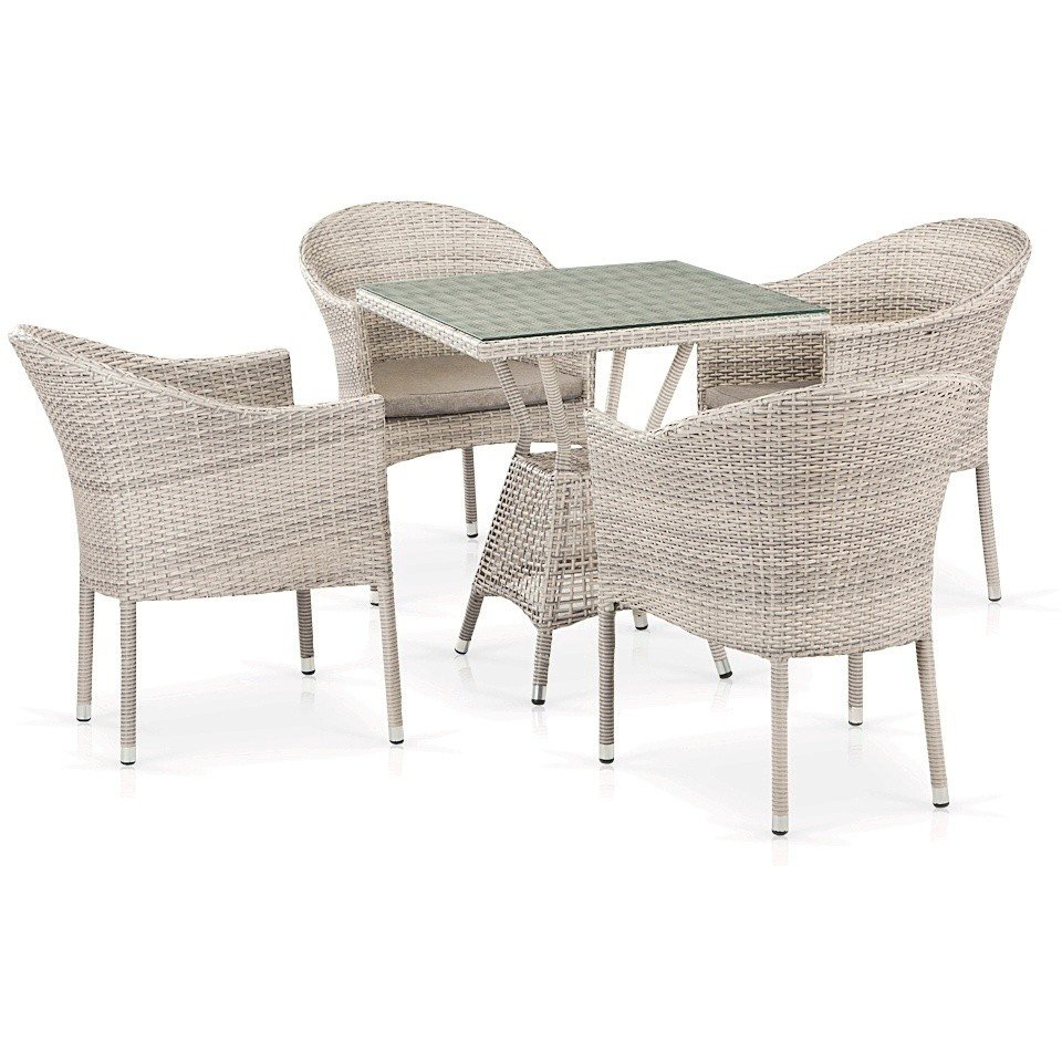 Комплект плетеной мебели T706/Y350-W85 4Pcs Latte Комплект плетеной мебели T706/Y350-W85 4Pcs Latte