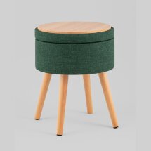 Пуф с ящиком Store Woody рогожка темно-зелёная