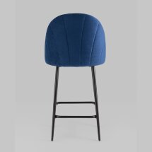 Стул полубарный Stool Group Логан велюр синий ножки металл черный