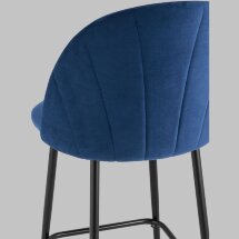 Стул полубарный Stool Group Логан велюр синий ножки металл черный