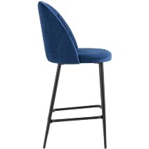 Стул полубарный Stool Group Логан велюр синий ножки металл черный