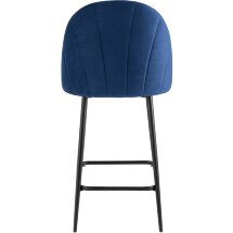 Стул полубарный Stool Group Логан велюр синий ножки металл черный