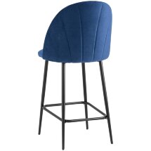 Стул полубарный Stool Group Логан велюр синий ножки металл черный