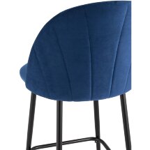 Стул полубарный Stool Group Логан велюр синий ножки металл черный