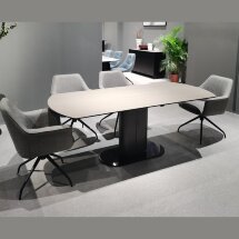 Стол KAI 140 KL-117 поворотная система раскладки, итал. керамика / Темно-серый / Черный, ®DISAUR