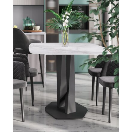 Стол обеденный Belle 180х90 белый мрамор 