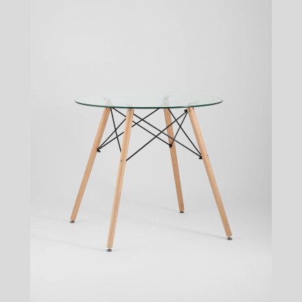 Стол Eames DSW NEW D80 стеклянный 