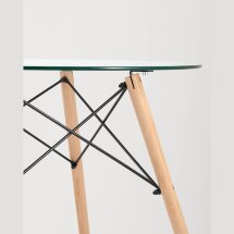Стол Eames DSW NEW D80 стеклянный