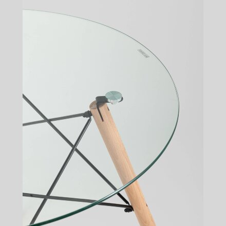 Стол Eames DSW NEW D80 стеклянный 