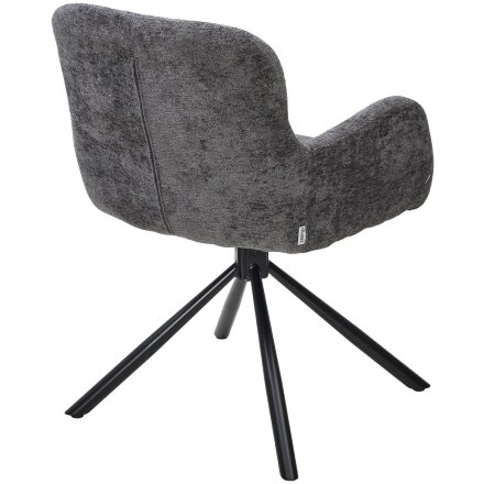 Стул KAROL 180 град. поворот. 3018-19 темно-серый, шенилл/ черный каркас, ®DISAUR 