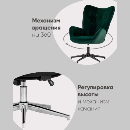 Кресло Филадельфия велюр черный 