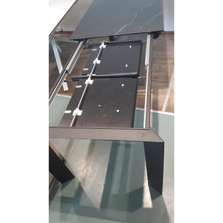 Стол DF208T matte black marble/black 1400(450+450)*900 ЭКСКЛЮЗИВ (Образец из салона) 