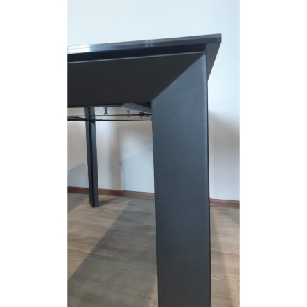 Стол DF208T matte black marble/black 1400(450+450)*900 ЭКСКЛЮЗИВ (Образец из салона) 