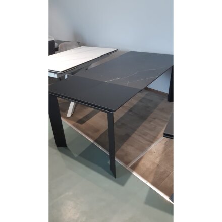 Стол DF208T matte black marble/black 1400(450+450)*900 ЭКСКЛЮЗИВ (Образец из салона) 